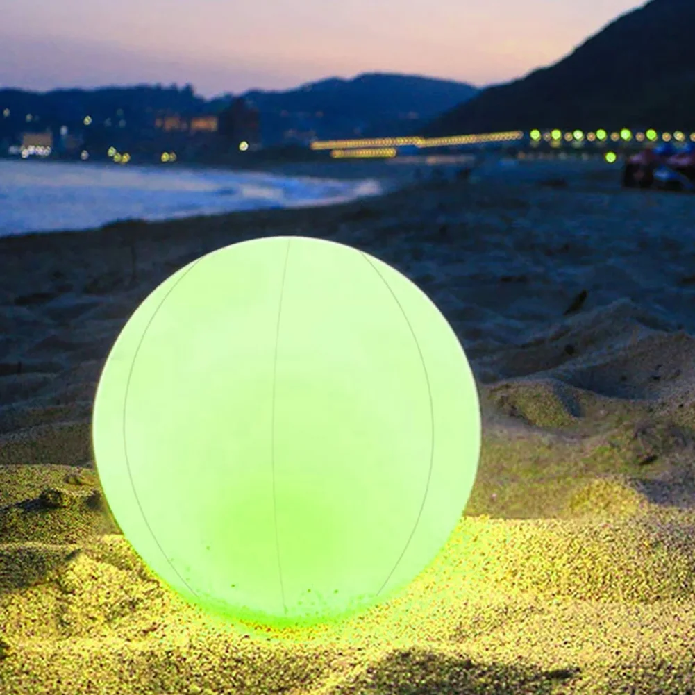 

Luminous Ball Inflatable Toy LED Decorative Remote Control Flashing Color Changing Beach Ball Lawn Ball Decoration Props