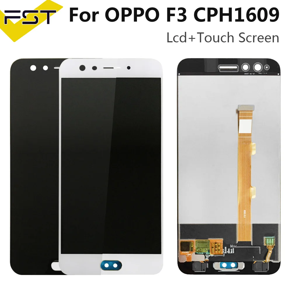 

5.5 inch White/Black For Oppo F3 CPH1609 LCD Display Touch Screen Digitizer Assembly Replacement Parts+Tools