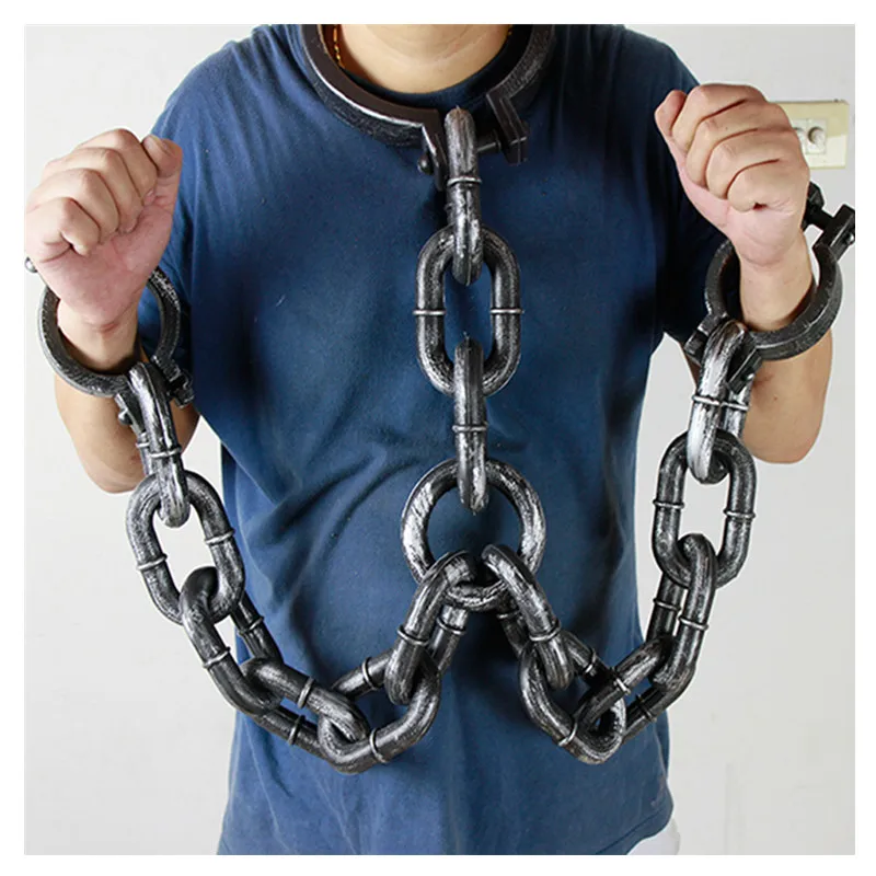 

Halloween Performance Supplies Plastic Simulation Chain Iron Bar Party Decoration Haunted House Props