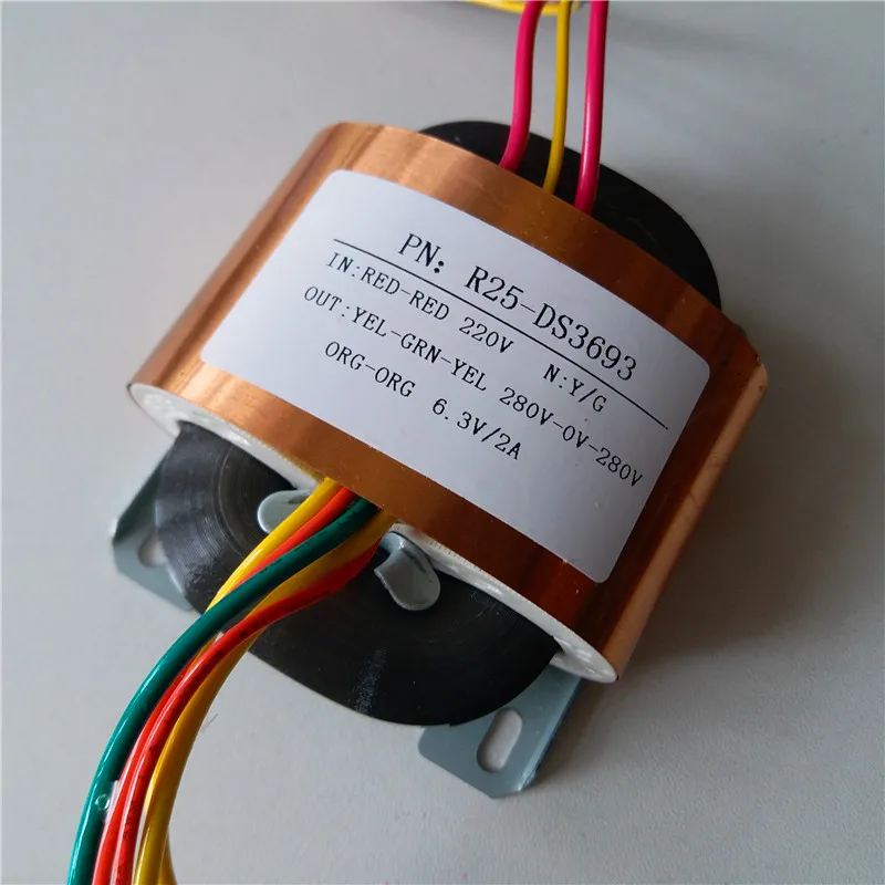 280V-0-280V 6.3V 2A 280V-0-280V 30mA 6,3 V 2A трансформатор R Core R25 пользовательские трансформатор 220V 30VA с медный щит пре-декодер блок питания - Цвет: 280V-0-280V 6.3V 2A