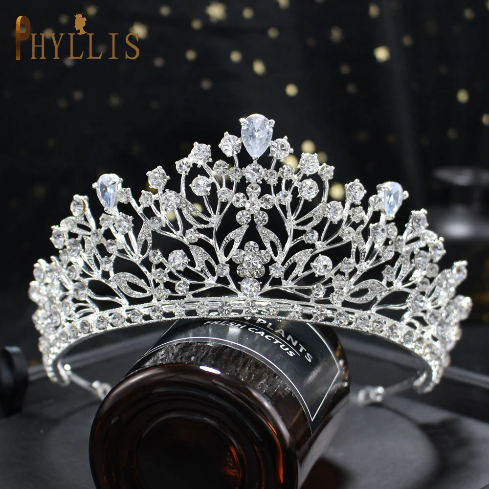 

A300 3 Color Wedding Tiara for Bride Crystal Tiaras and Crowns for Women Hair Jewelry Metal Bridal Headband Princess Headpieces