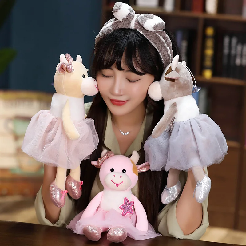 

1 шт. 40 см Прекрасные балетные плюшевые игрушки крупного рогатого скота красивые тканевые Животные Кукла корова мягкие детские игрушки на п...