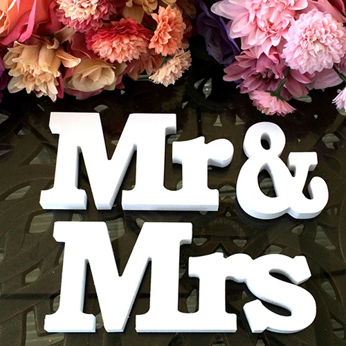 Lowercase letter Святой белый Mr и Mrs Свадебные знаки для милый декор стола ПВХ буквы украшения ПВХ Mr& Mrs набор знаков свадебные фото реквизит - Цвет: Lowercase letter