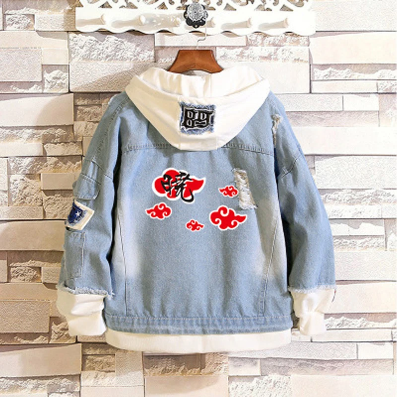 Костюм для косплея школьная джинсовая куртка из аниме Учиха Саске джинсы свитшот