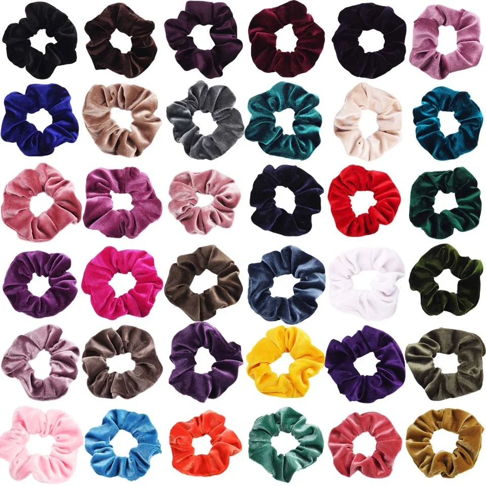 

1pc Velvet Scrunchies Hair Ties Accessories Scrunchie Ornaments Elastic Hair Bands Tiara Free Shipping Woman Vsco Head Dress