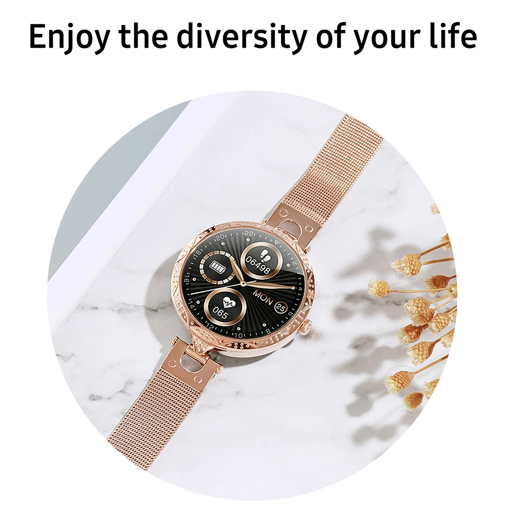 IWO PRO AK22  Women Smart Watch Full Touch Round Screen Smartwatch Girl Heart rate monitor compatible For Android IOS PK XIAOMI images - 6