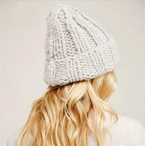 

New Arrival Stylish Autumn Winter Warm Women Braided Crochet Wool Knitted Beanie Beret Ski Ball Cap Baggy Solid Hat Skullies