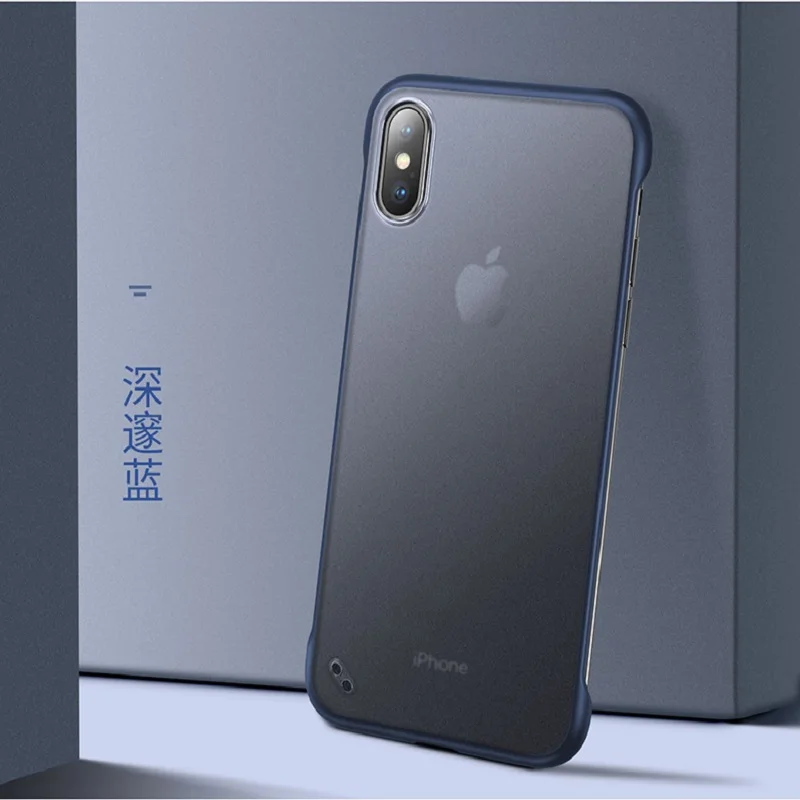 Безрамочный ударопрочный чехол для сотового телефона iphone X11 pro max XR XS матовый