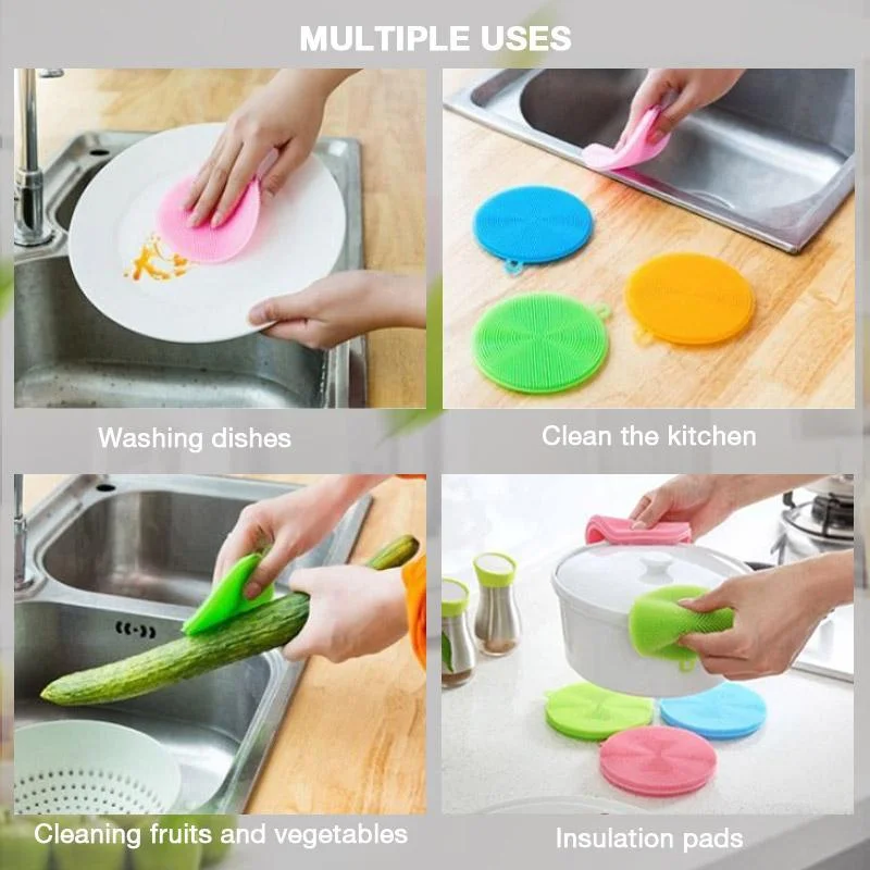 

Multi-Purpose Dishwashing Silicone Cleaning Brush Heat-Resistant Mat Dish Towel Washing Rags Kitchen Tools Kitchenware Dishcloth