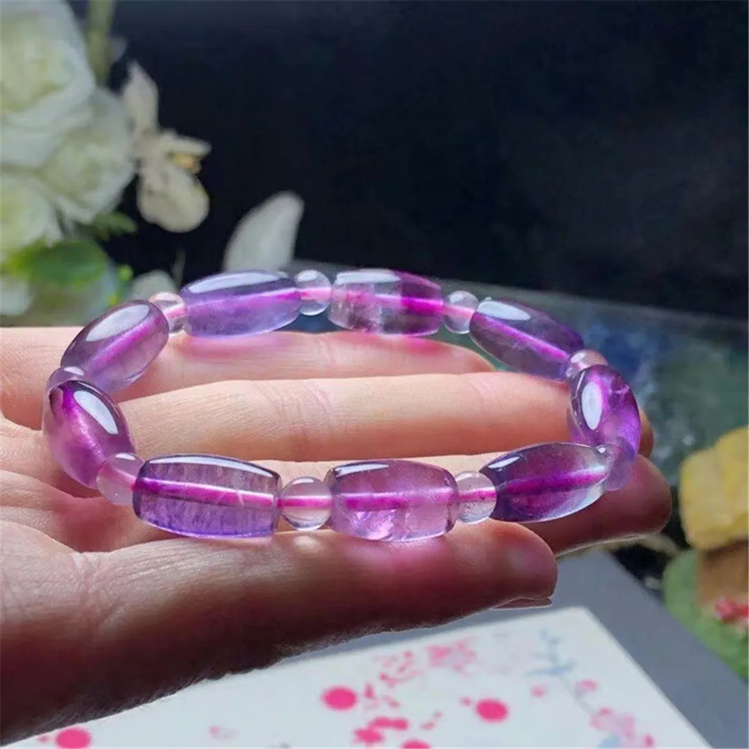 

10mm Natural Purple Fluorite Bracelet Jewelry For Woman Lady Man Gift Healing Crystal Beads Stone Beauty Gemstone Strands AAAAA