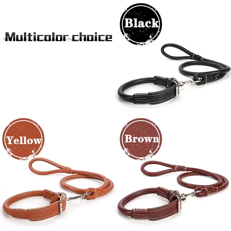 Ошейник для домашних животных Тяговая веревка однотонный ремень собак большого
