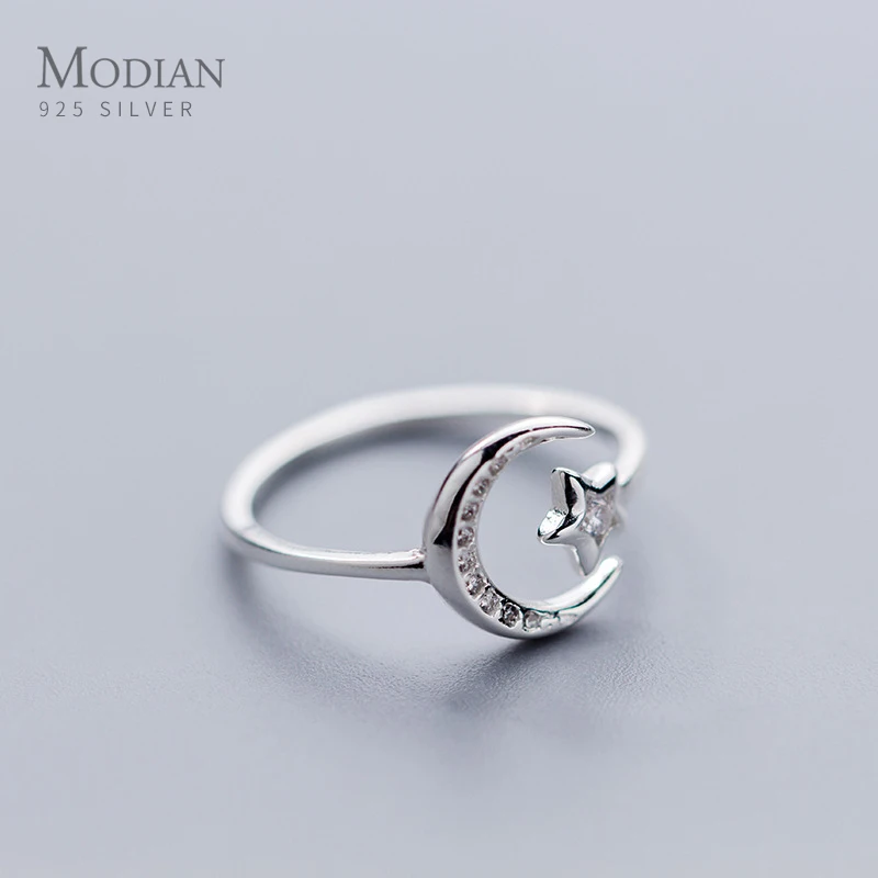 Modian модное открытое регулируемое кольцо на палец для женщин чистое серебро 925