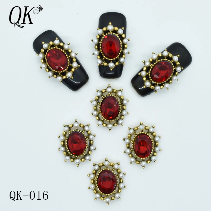 QK-016 10 шт./лот сплав гвозди очарование хрустальные бриллианты СТРАЗА под камень дизайн ногтей украшения ювелирные изделия аксессуары Стразы Новое поступление - Цвет: QK-016