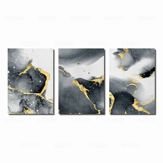 

Modern Abstract Canvas Poster Golden Black Wall Art Painting Nordic Posters and Prints Wall Pictures for Living Room Home Decor
