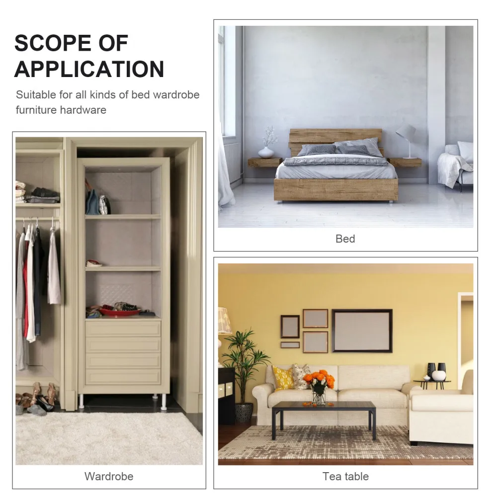 

4pcs Screw Furniture Adjustable Cabinet Legs Steel Table Sofa Metal Leveling Feet Corner Bracket Floor Protection