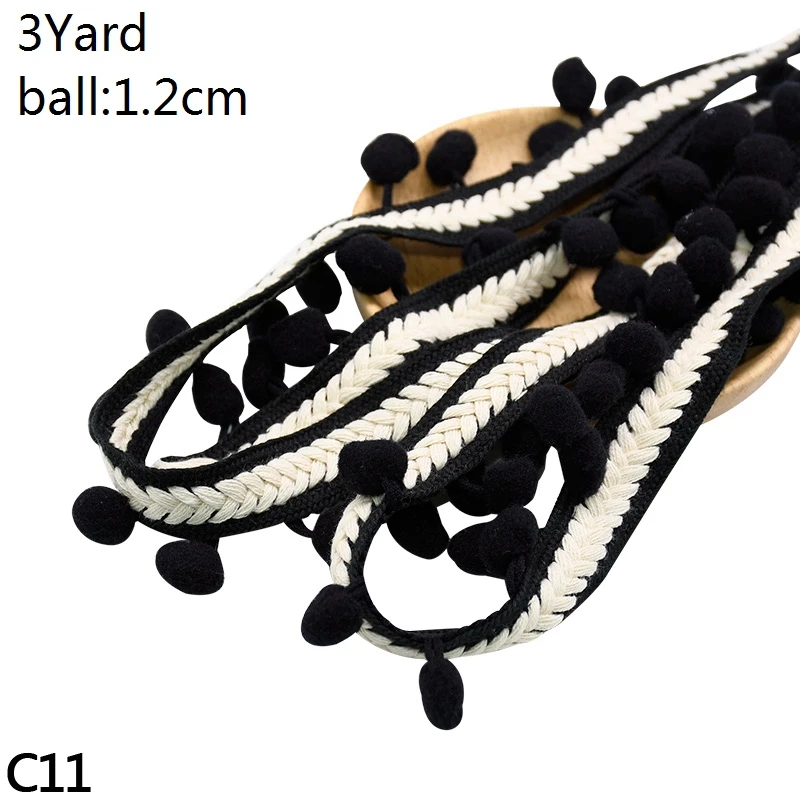 C11-3yard black 1/3/10 ярдов ручной работы с кружевной отделкой в стиле пэчворк Материал белого и розового цветов с кружевными вставками, с узором в сердечко, лента для самодельного украшения одежды швейная фурнитура - Цвет: C11-3yard black