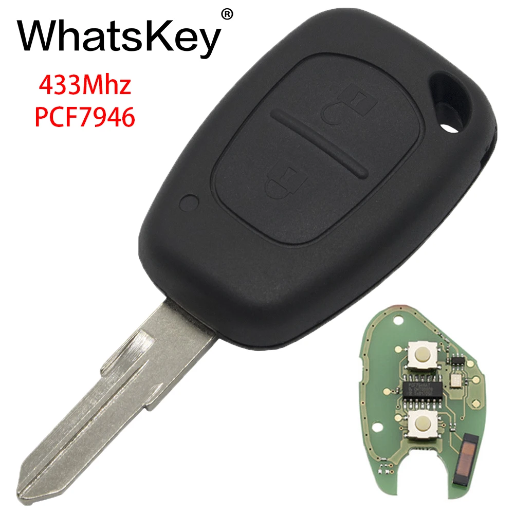 WhatsKey 2 кнопки дистанционного ключа 433 МГц ID46 PCF7946 чип для Vauxhall/Opel/автомобильный брелок Renault/Опель traffic, Master Clio Scenic Movano Kangoo