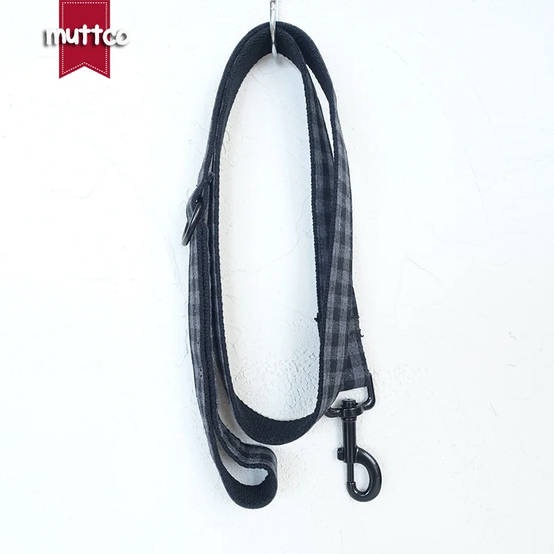 MUTTCO экологически чистый воротник черный клетчатый гибкий ошейник для домашних