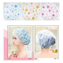 5 Pack Family Fashion Waterproof Thicken Wave Point Shower Reusable Hair Salon Elastic For Women Bath Caps Bathroom Accessories