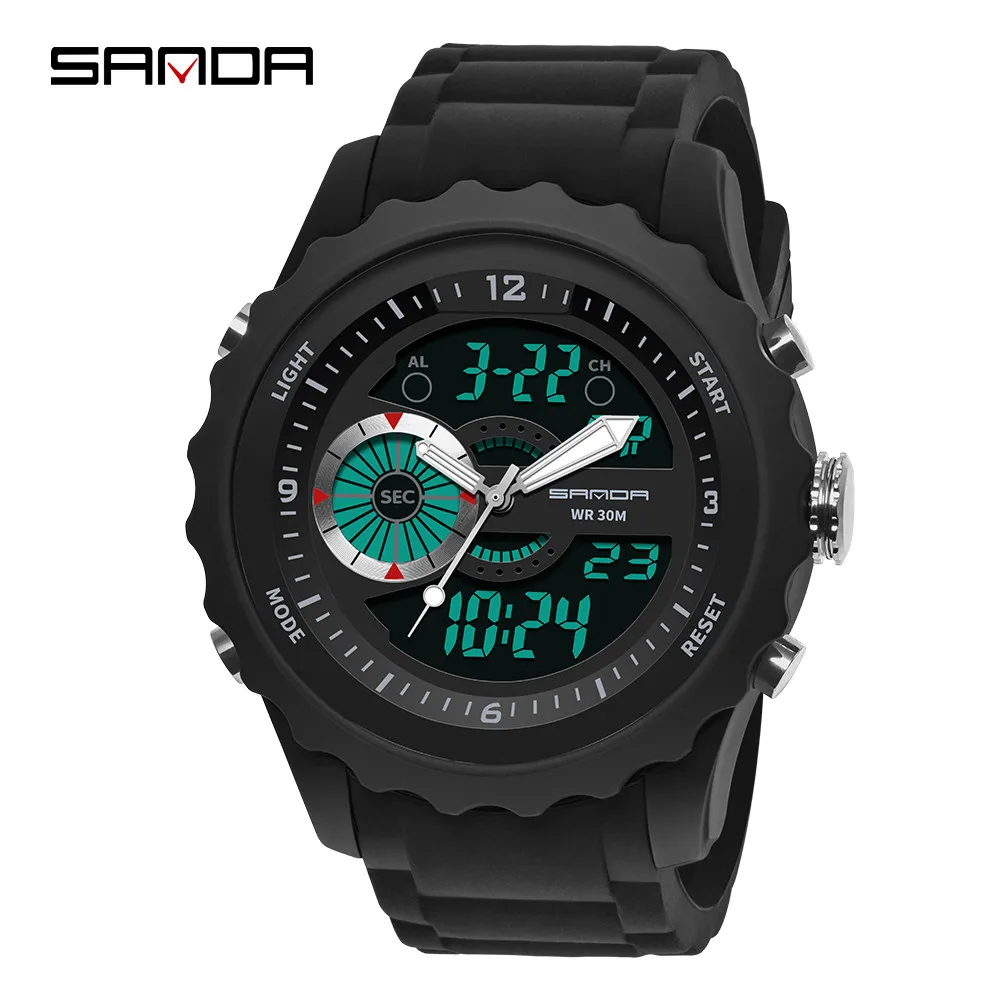 

SANDA mannen Militaire Sport Horloge mannen Waterdichte Elektronische Digitale Horloge Siliconen Band Horloge Relogio Masculino