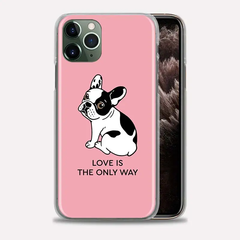 

French Bulldog Bumper Case For iPhone 11 Pro Max 12 Pro X XS Max XR 7 8 6 6S Plus SE Hard PC Protective Phone Bags Cover Coque