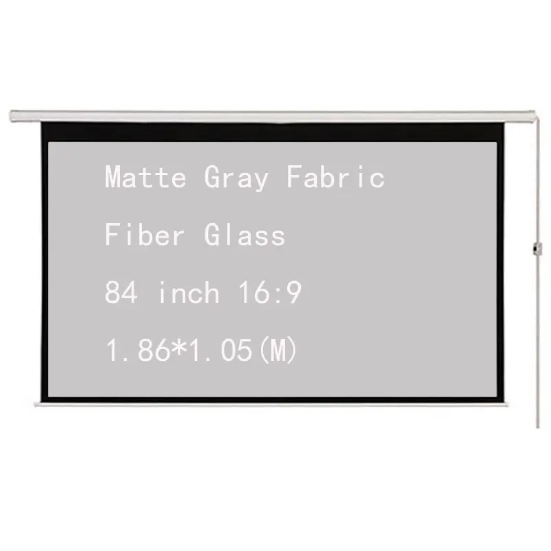 

Thinyou Electric Motorized Projector Screen Matte 84 inch 16:9 Gray Fabric Fiber Glass Wall Ceiling Remote Control Up Down