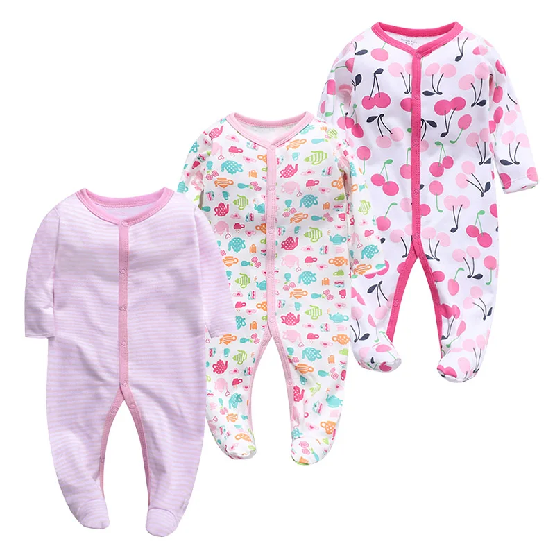 3 pieces Newborn Rompers Long sleeve Baby Girl Boy Clothes Comfortable baby Pajamas Infant Jumpsuit boy Romper Clothing set | Детская
