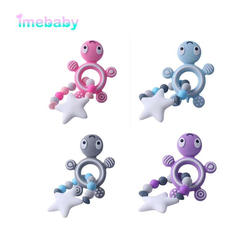 Imebaby ребенок мультфильм Черепаха Животное Прорезыватель силиконовые грызуны