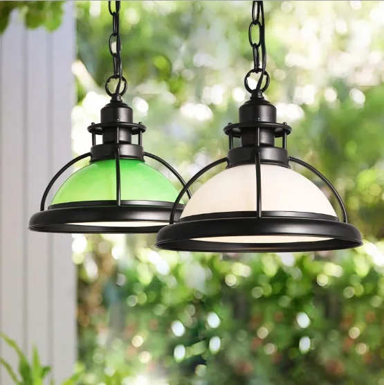 American Simple Modern Restaurant Bar Table Glass Shade Single Head Chandelier Industrial Style Creative Personality Hotel Lamp | Лампы и