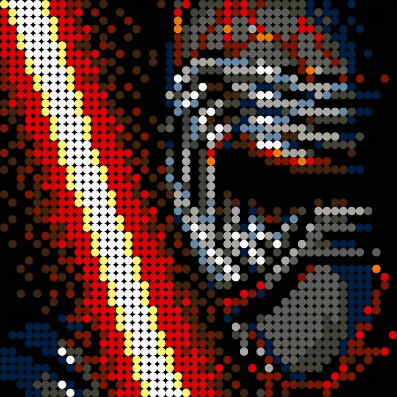 

New Super Avatar Heroes Star Pixel Mosaic Art Painting DIY MOC Building Blocks Background Decoration Bricks Toys for Children