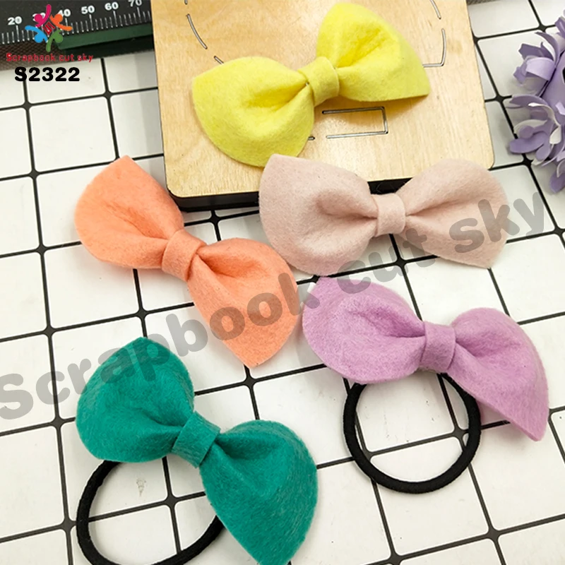 

Girl bow hair accessories wooden die cutting Handmade headdress ornaments S2322