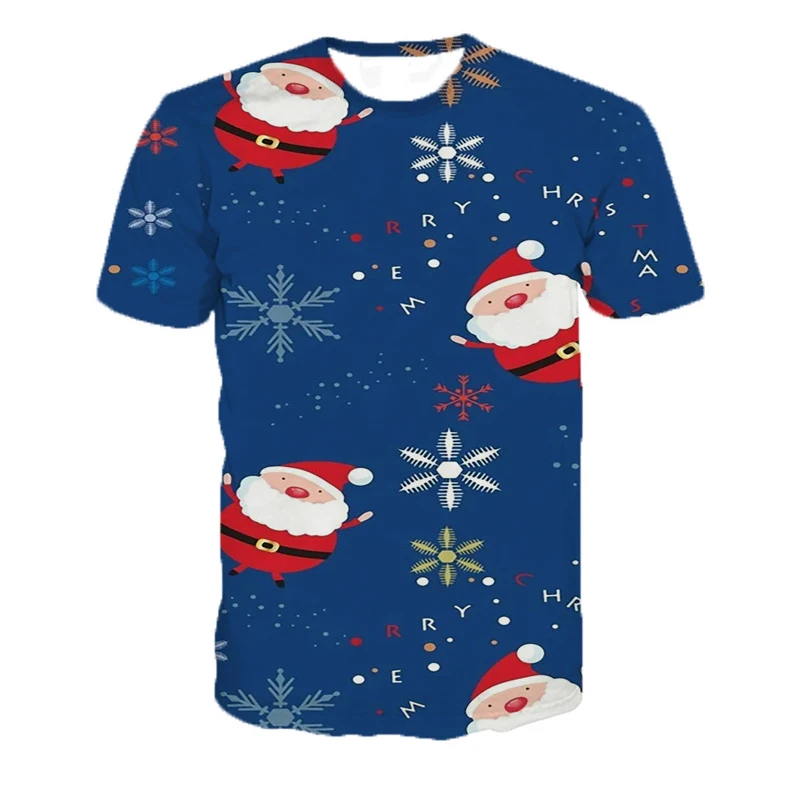 Рождественская футболка с 3d принтом забавные мужские и женские прямые тонкие