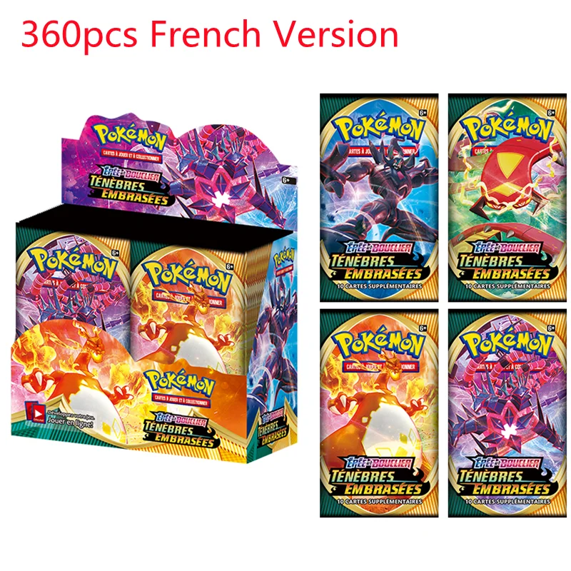 Карты Покемон во французском стиле 360 шт./компл. яркие боевые стили напряжения в