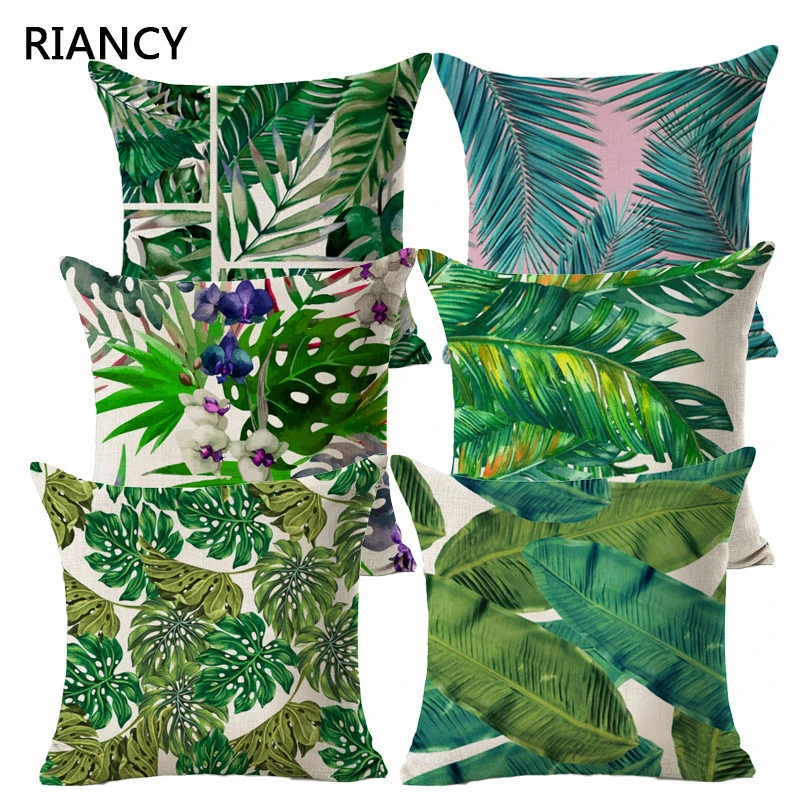 Тропическое растение кактус шаблон хлопок льняная Подушка покрытие автомобиля