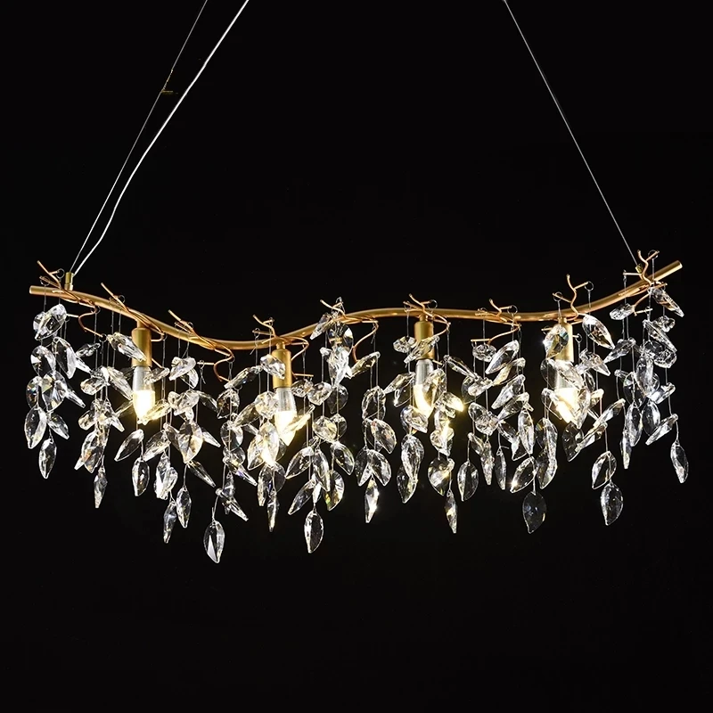 

Modern Luxury LED Crystal Chandelier for Living Room Gold Luster Hanging Lamp Hotel Hall Home Decor Chandeliers Indoor Lighting