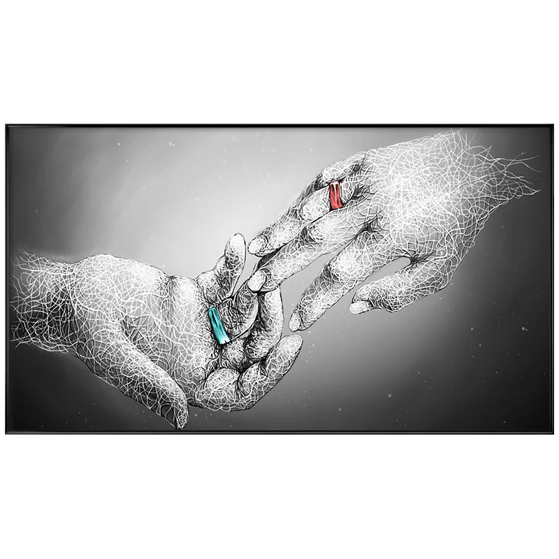 Абстрактные Масляные картины на холсте любовник поцелуев постеры ручной работы