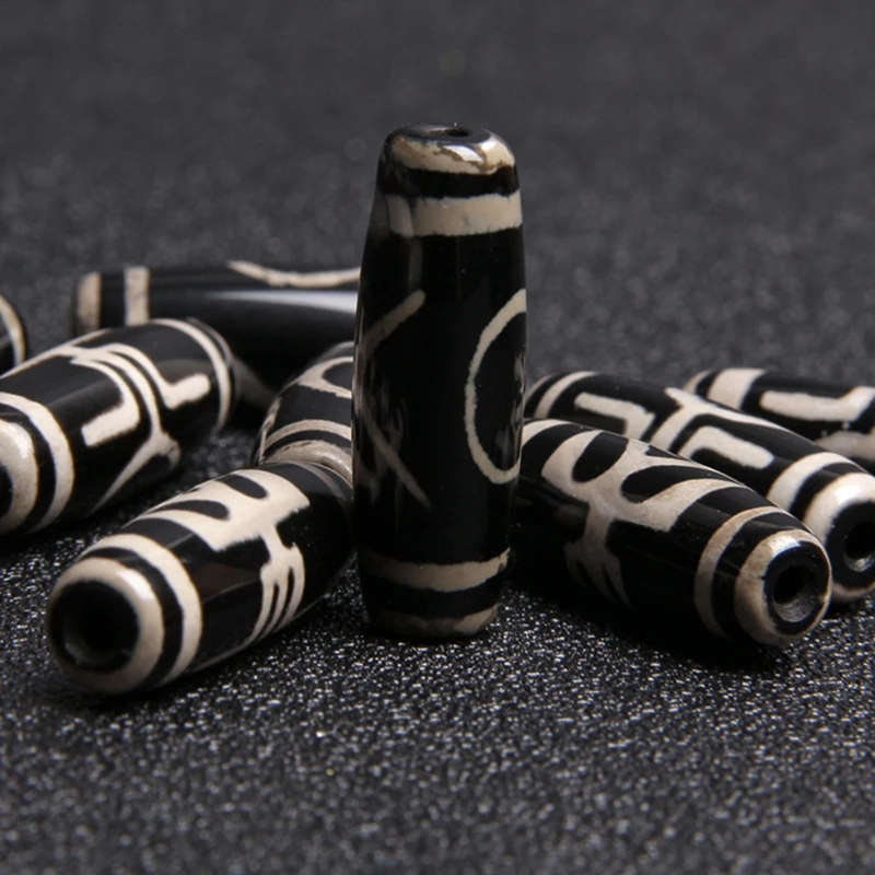 Бусины черного агата Будда для молитвы 28 мм Овальный натуральный Тибетский