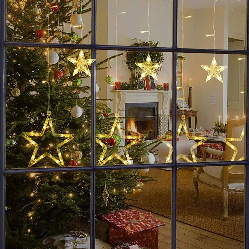 

2.5m Christmas Star Light for Room Decoration LED String Lights Holiday Christmas Party Bedroom Fairy Curtain Lights Decoration