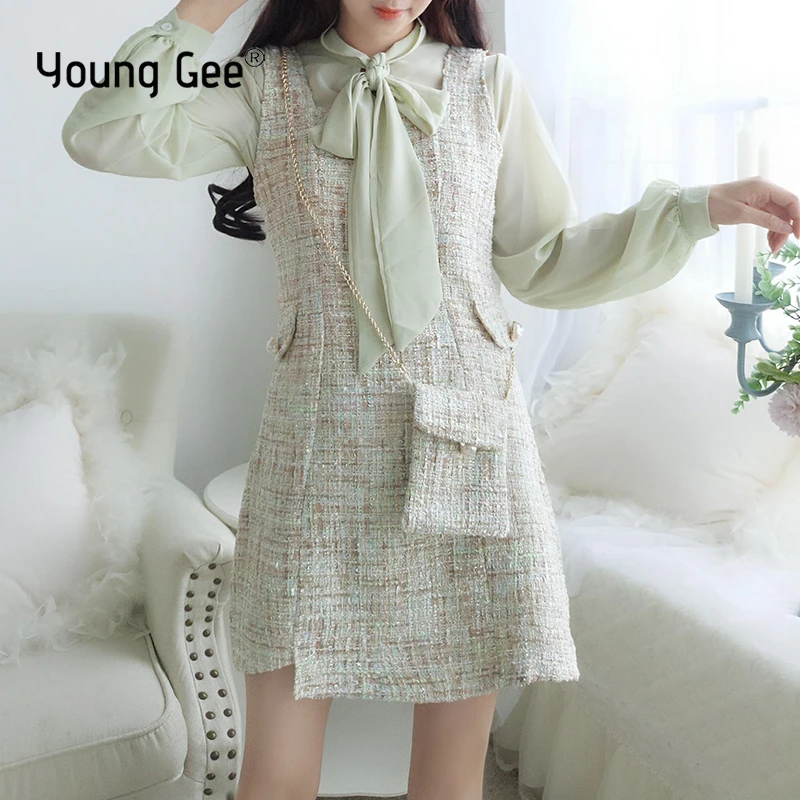 Женский спортивный костюм Young Gee комплект из двух предметов: топ с бантом на