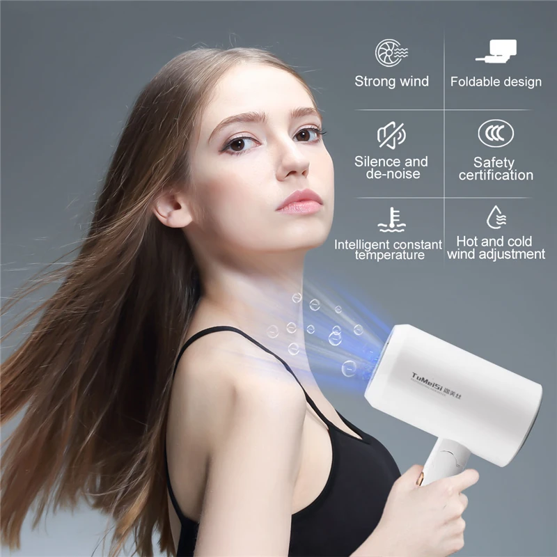 220 В 1200 Вт Анион Фен складной мини электрический отрицательный ионный фен с