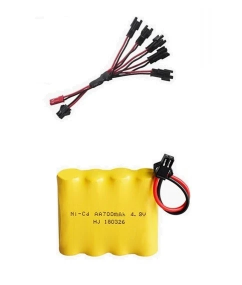 Красный SM Plug) 4,8 в Ni-cd аккумулятор для радиоуправляемых игрушек автомобили танки роботы лодки пистолеты 700 мАч 4,8 В перезаряжаемый аккумулятор 4* AA батарейный блок - Цвет: Красный