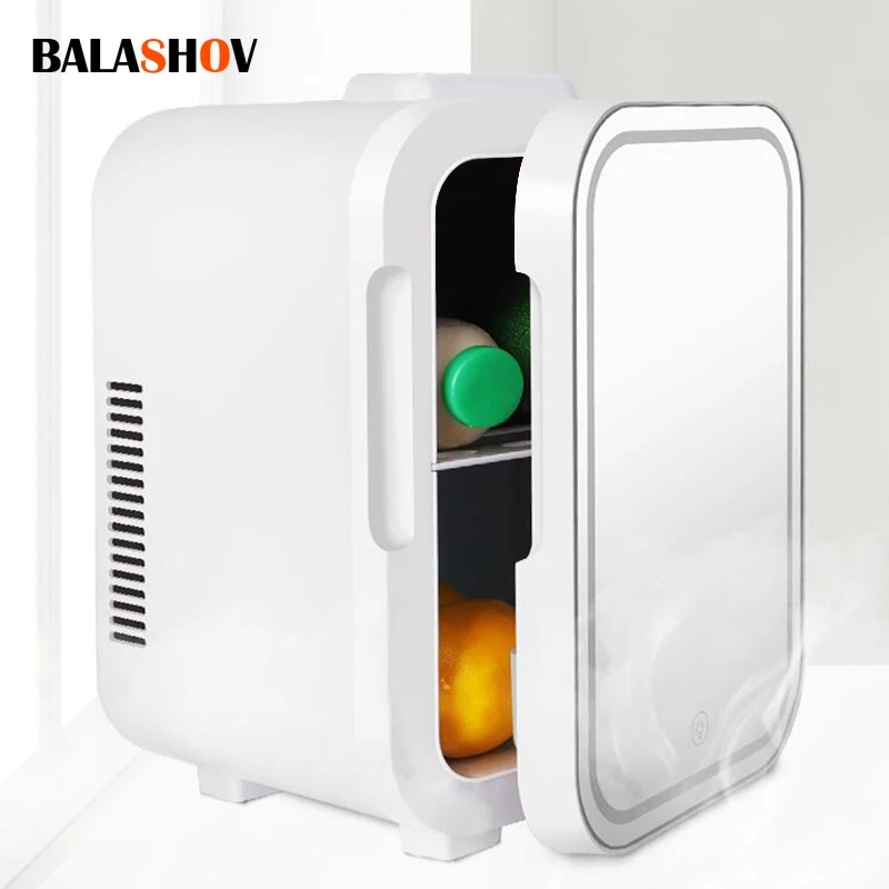 

Refrigerator Portable Freezer 12V/220V Mini Mirror Fridge Auto Compressor Student Dormitory Home Use Camping Cooler EU Plug