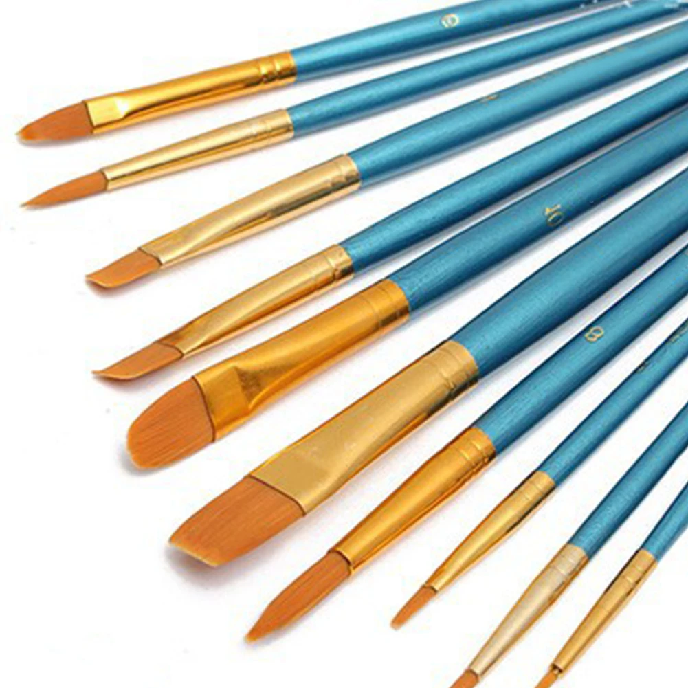 

Nylon Wooden Handle Paint Brush Set 16cm~19cm Length Watercolor Brush