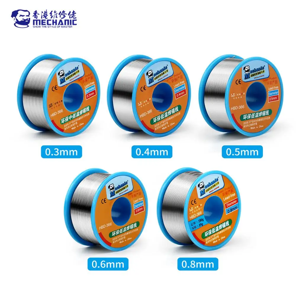 MECHANIC 100g 0 3/0 4/0 5/0 6/0 8 мм канифольный сердечник без свинца 210 ℃ температура