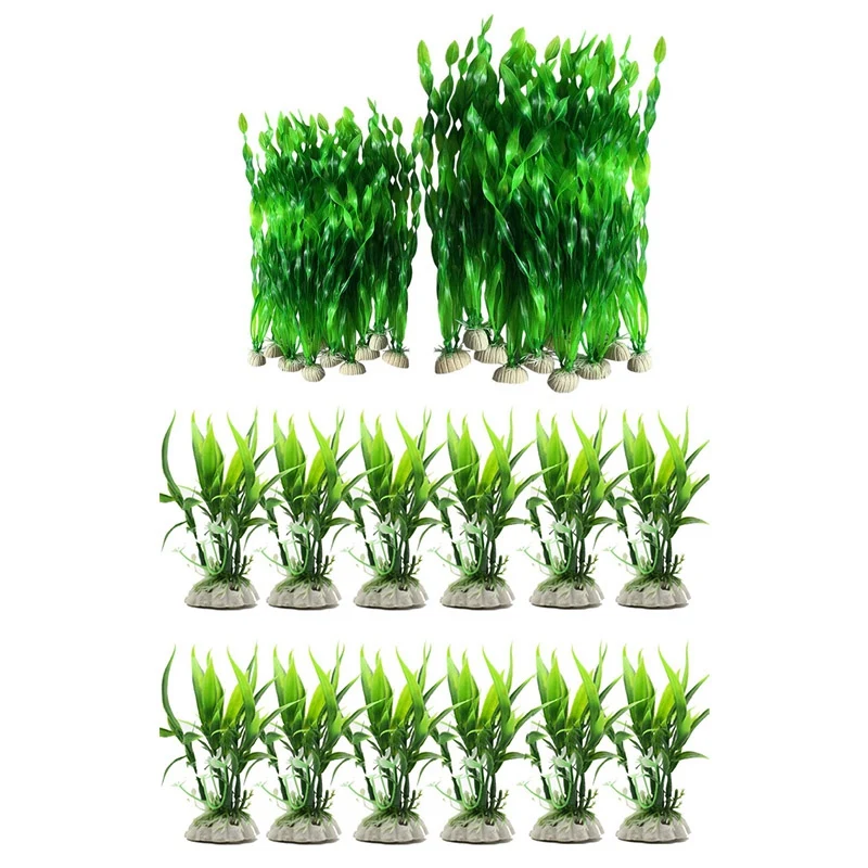 

32 шт., декоративные пластиковые растения для аквариума