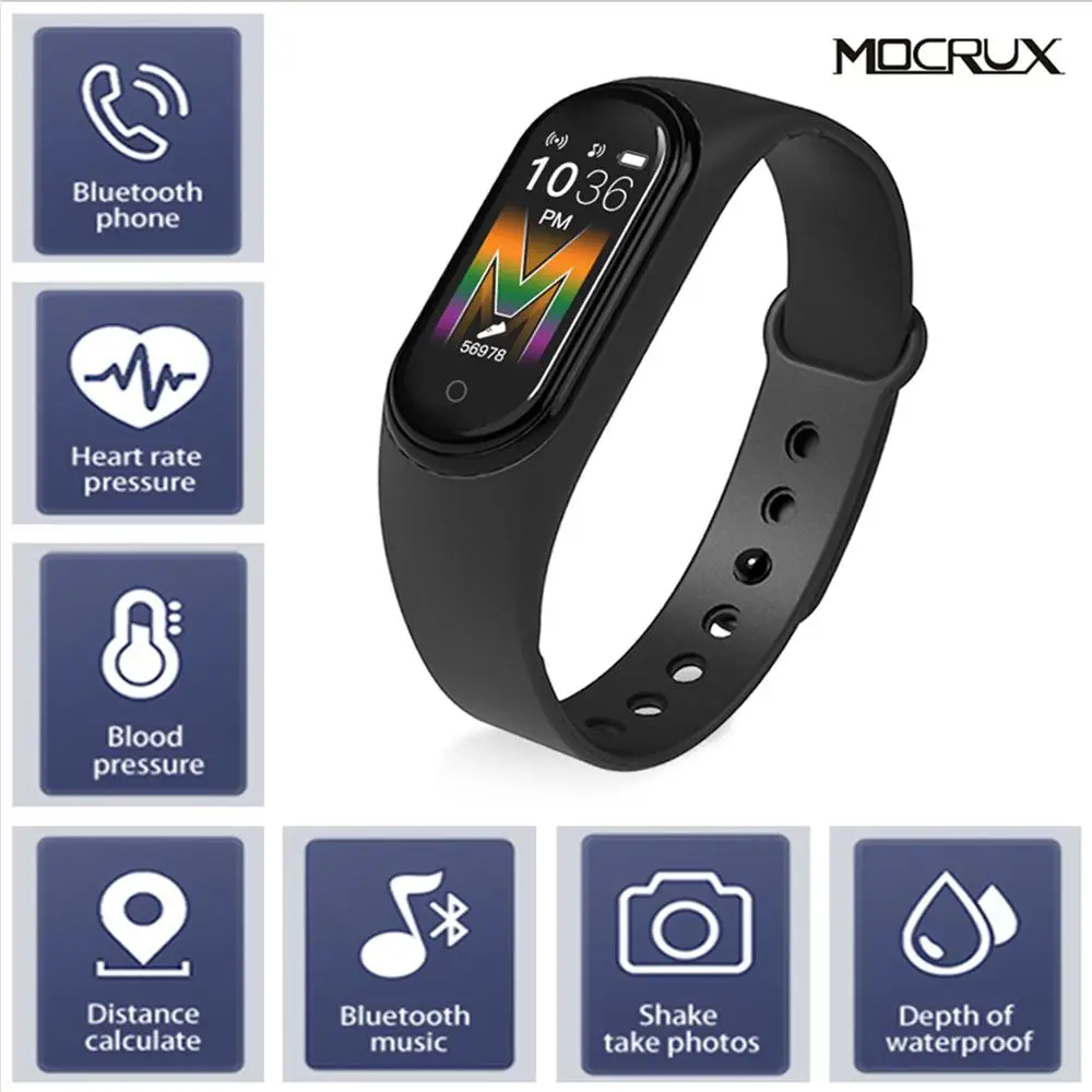 

M5 Smart Bracelet Waterproof Heart Rate Monitor Blood Pressure Activity Fitness Tracker Pedometer Smart Band for ios android