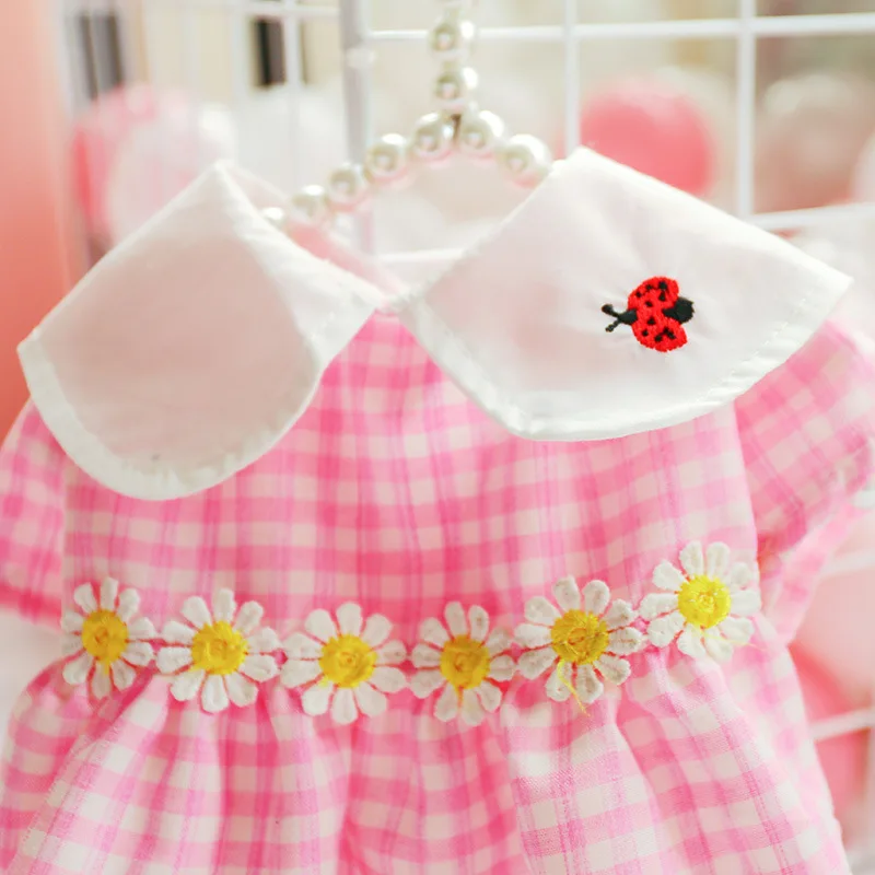 Новейшая для домашних собак Одежда маленьких в клетку платье щенков с маленьким