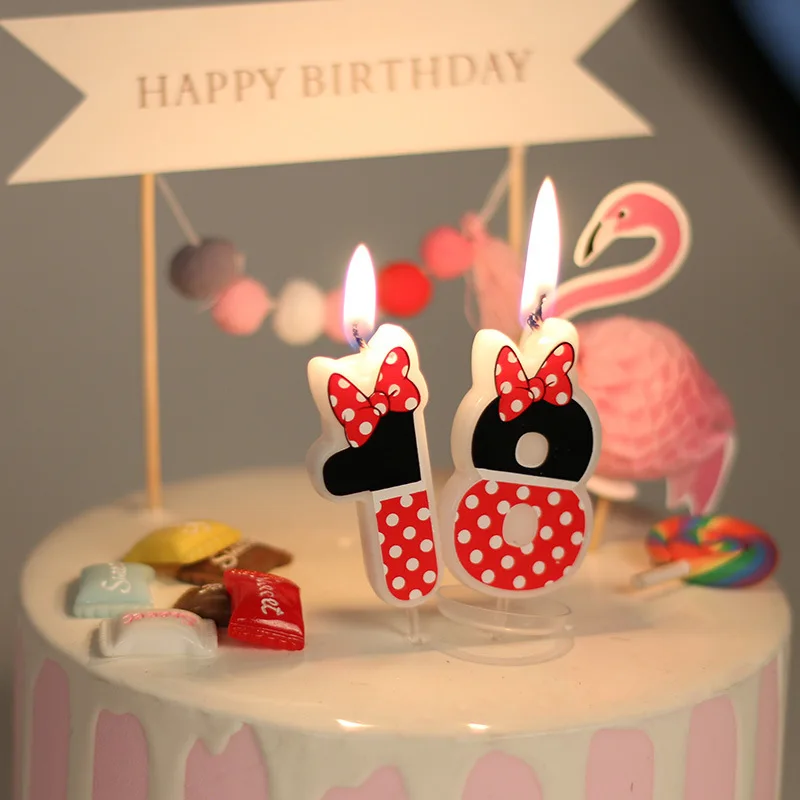 Мультфильм торт ко дню рождения цифры свечи Anniversaire Дети Взрослые Девочки Мальчики детское шоу кекс Топпер вечерние украшения 0 1 2 3 4 5 6 7 8 9