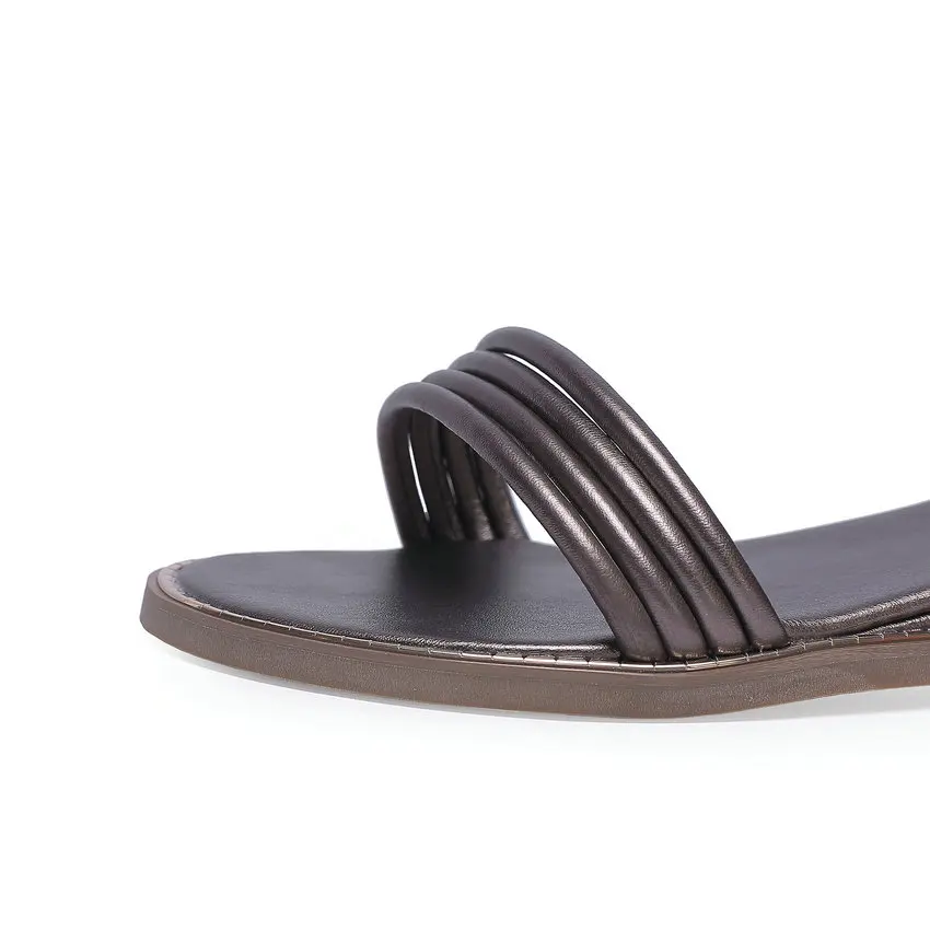 Женские сандалии QUTAA удобные летние из коровьей кожи и искусственной с открытым