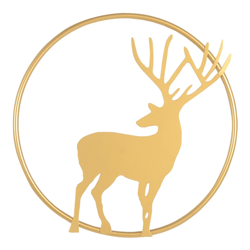 

Wrought Iron Christmas Deer Wall Sticker Mural Home Decoration Accessories for Kids Bedroom Boys Living Room Metal 3D Art Decor